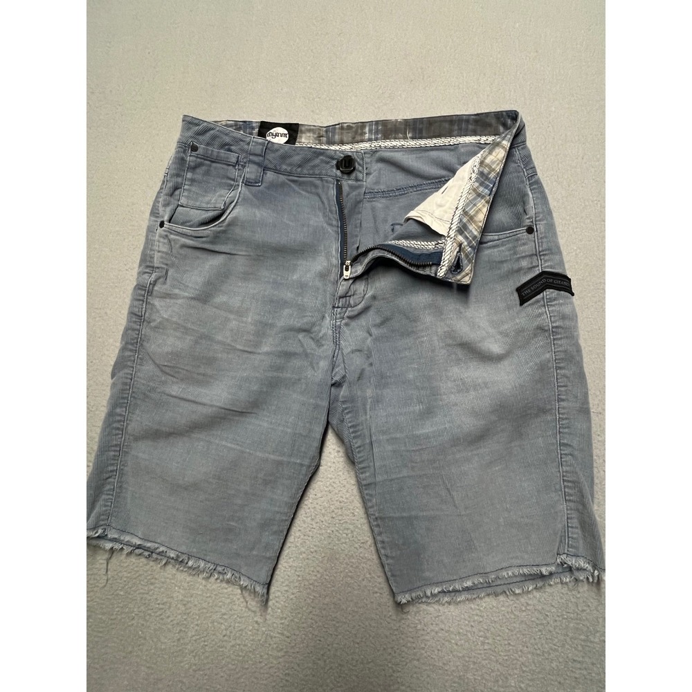 Rhythm Mens Corduroy Shorts Light Blue Frayed Hem The Sound of Change smal 28-29